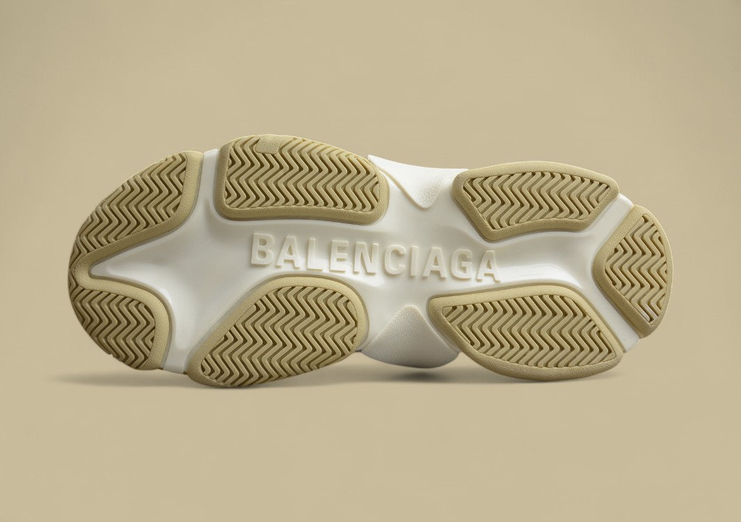 Balenciaga Joint Fashion Breathable Daddy Shoes Ivory White Floral