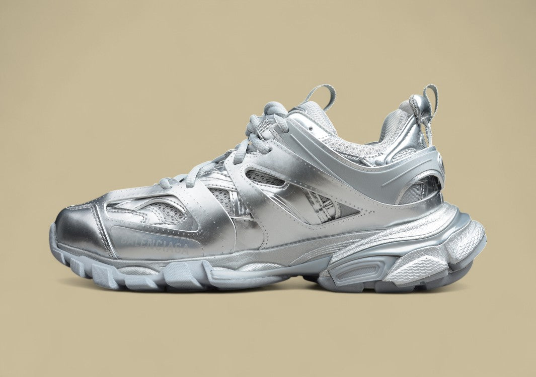 Balenciaga Metallic Silver Tech Runner Sneaker