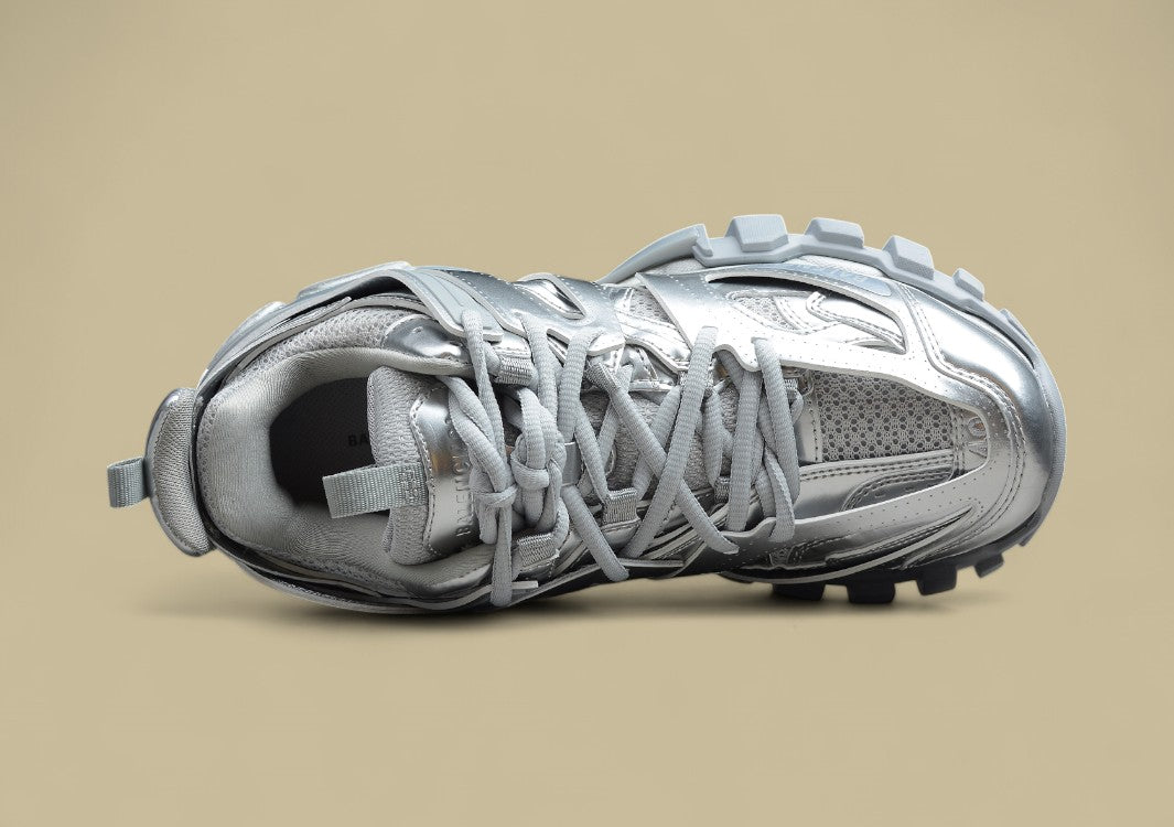 Balenciaga Metallic Silver Tech Runner Sneaker