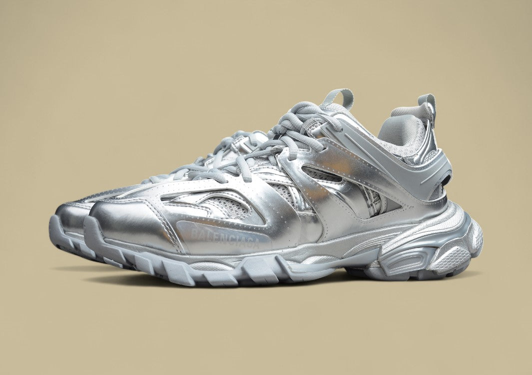 Balenciaga Metallic Silver Tech Runner Sneaker