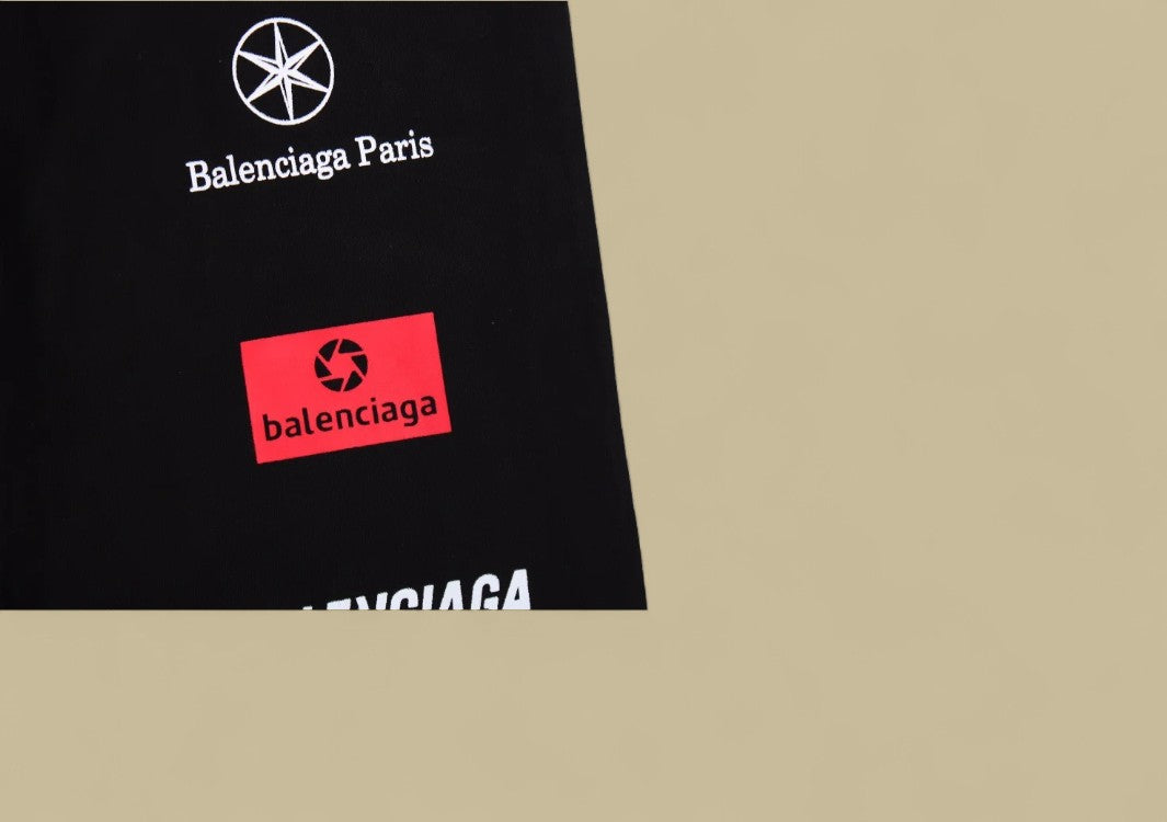 Balenciaga Multiple Logos Track Pants – Black