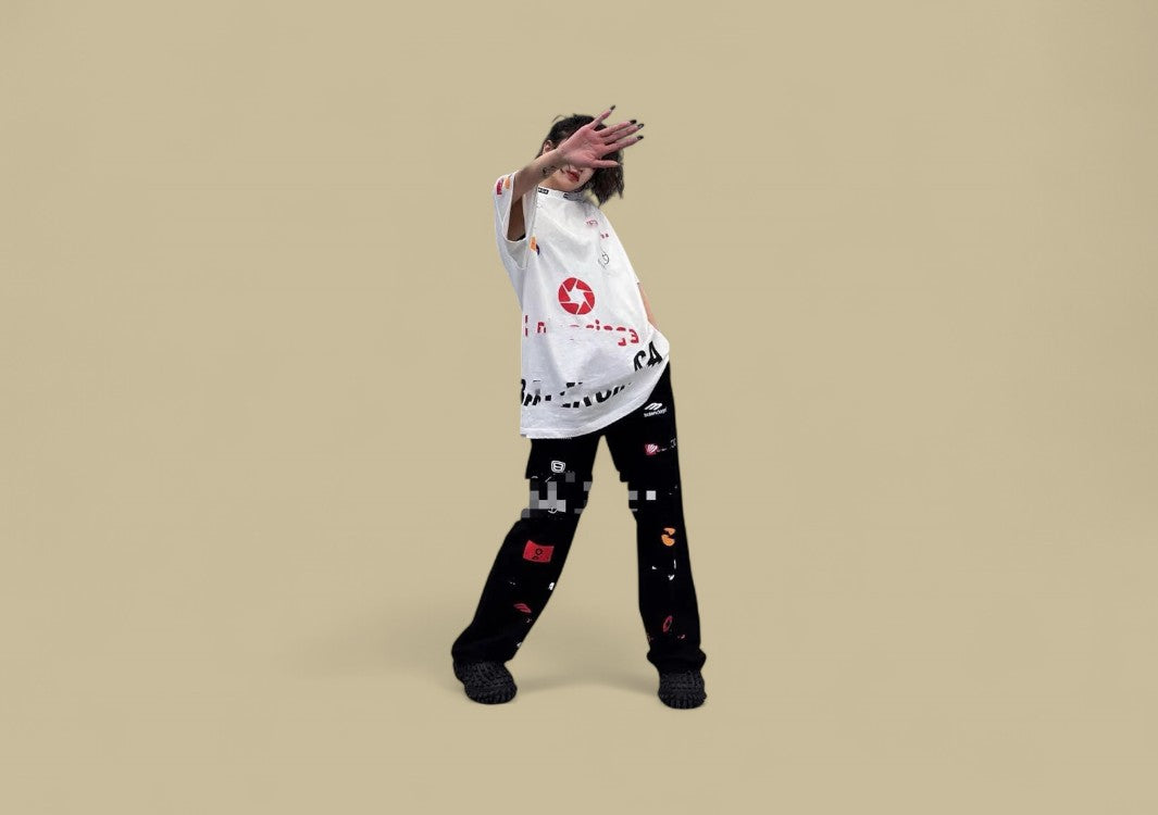 Balenciaga Multiple Logos Track Pants – White
