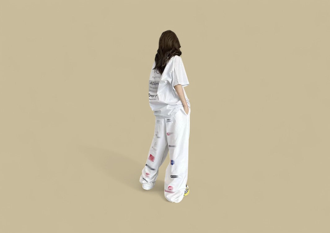 Balenciaga Multiple Logos Track Pants – White