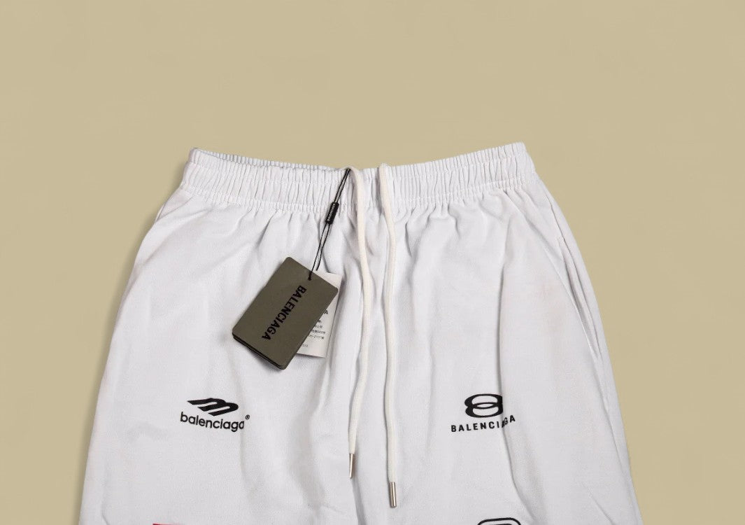 Balenciaga Multiple Logos Track Pants – White