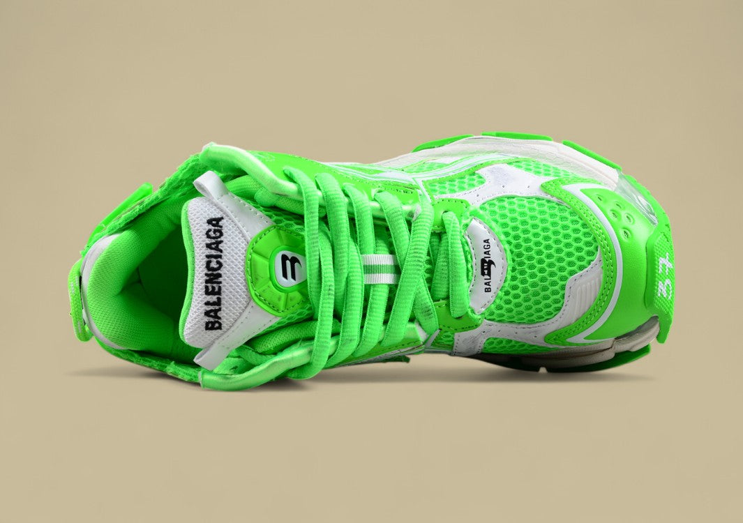 Balenciaga Neon Green Mesh Runner Sneaker