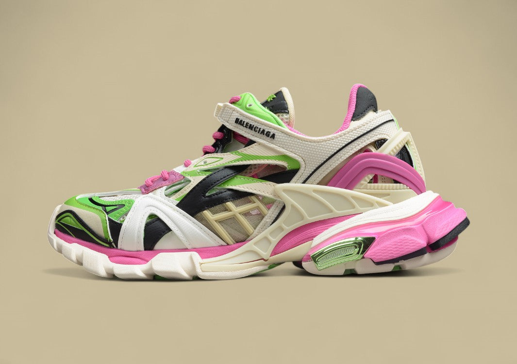 Balenciaga Neon Green & Pink Runner Sneaker