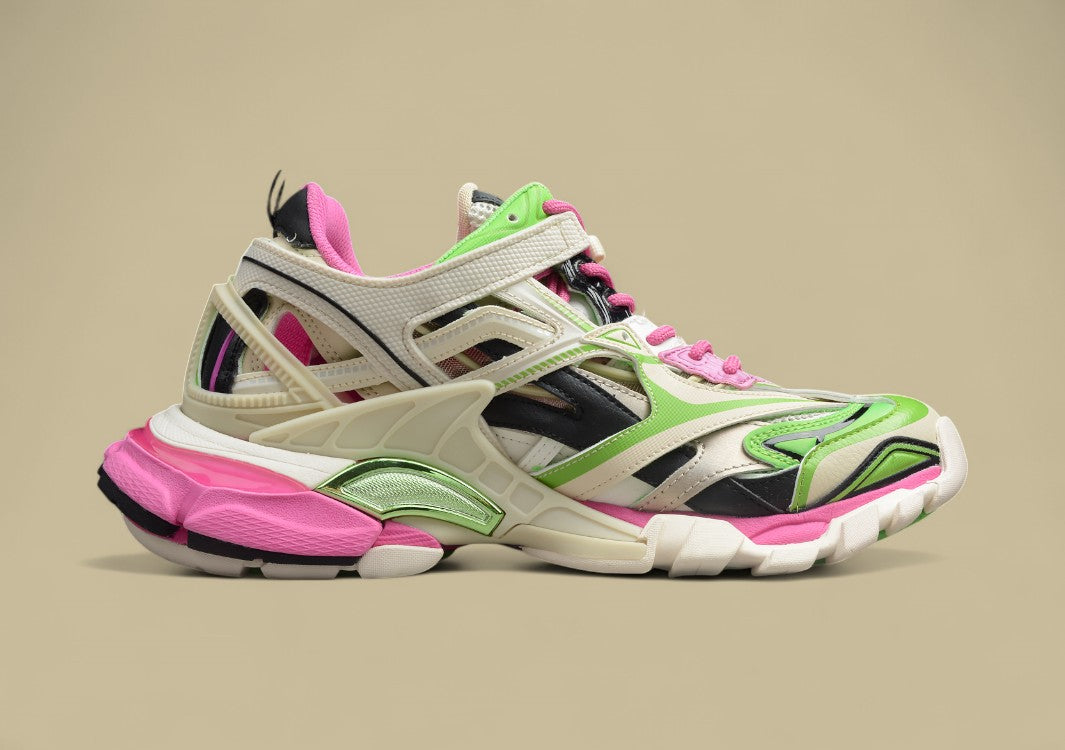 Balenciaga Neon Green & Pink Runner Sneaker