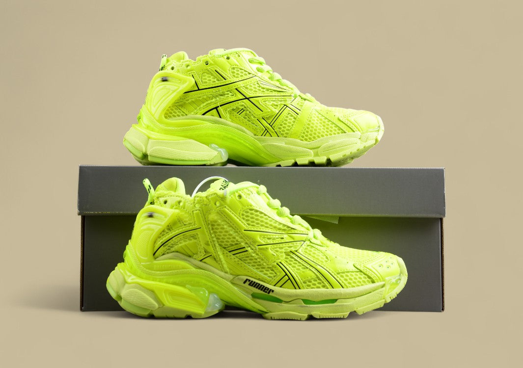 Balenciaga Neon Yellow Mesh Runner Sneaker