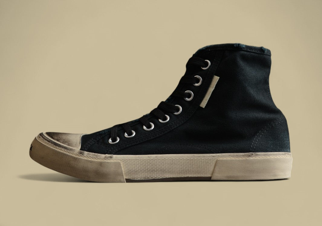Balenciaga Paris 22S High-Top Sneaker Washed & Distressed Canvas