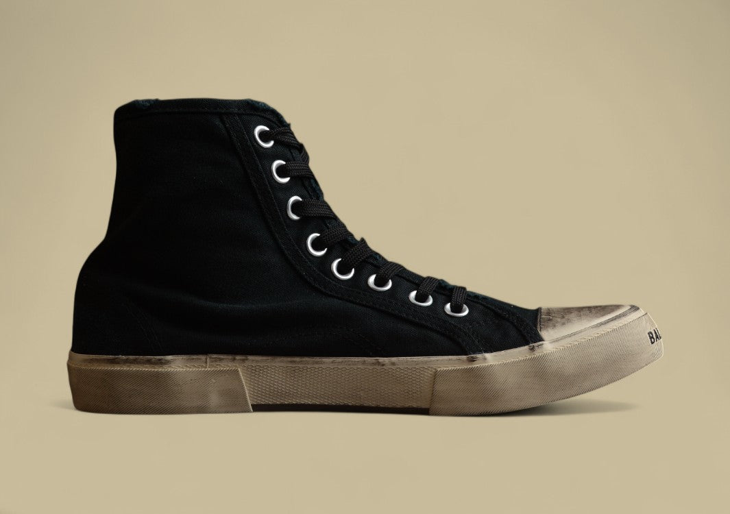 Balenciaga Paris 22S High-Top Sneaker Washed & Distressed Canvas