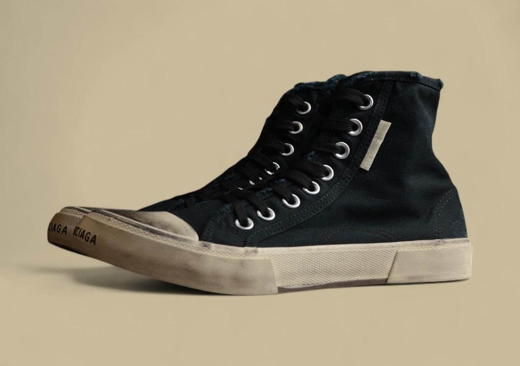 Balenciaga Paris 22S High-Top Sneaker Washed & Distressed Canvas
