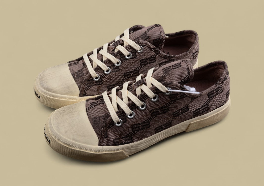 Balenciaga Vulc Derst Paris Parisian Family Retro Distressed Low-Top Canvas Shoes