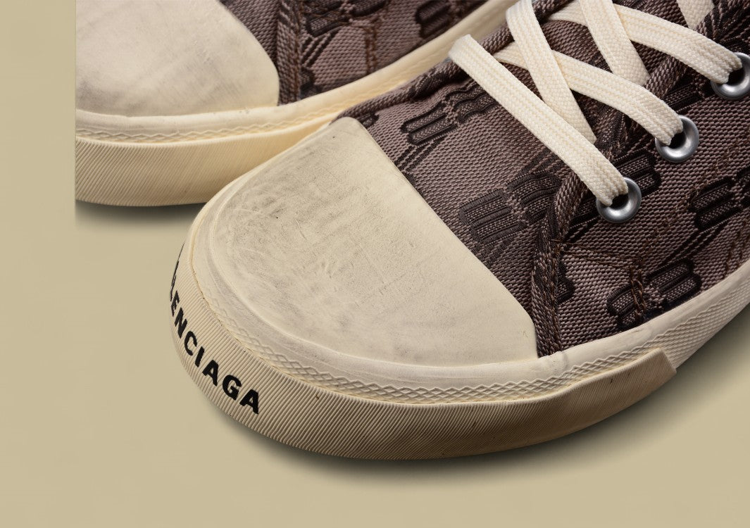 Balenciaga Vulc Derst Paris Parisian Family Retro Distressed Low-Top Canvas Shoes