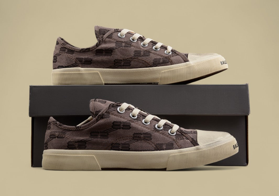 Balenciaga Vulc Derst Paris Parisian Family Retro Distressed Low-Top Canvas Shoes