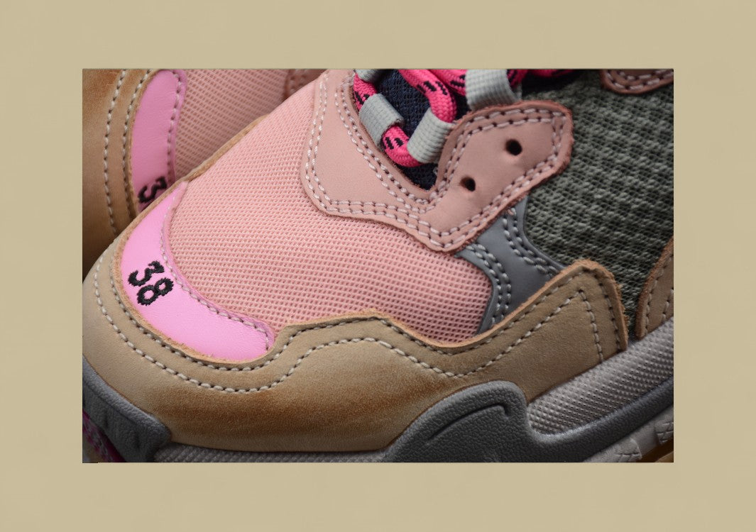 Balenciaga Pink Gray Yellow Men's And Women's Shoes