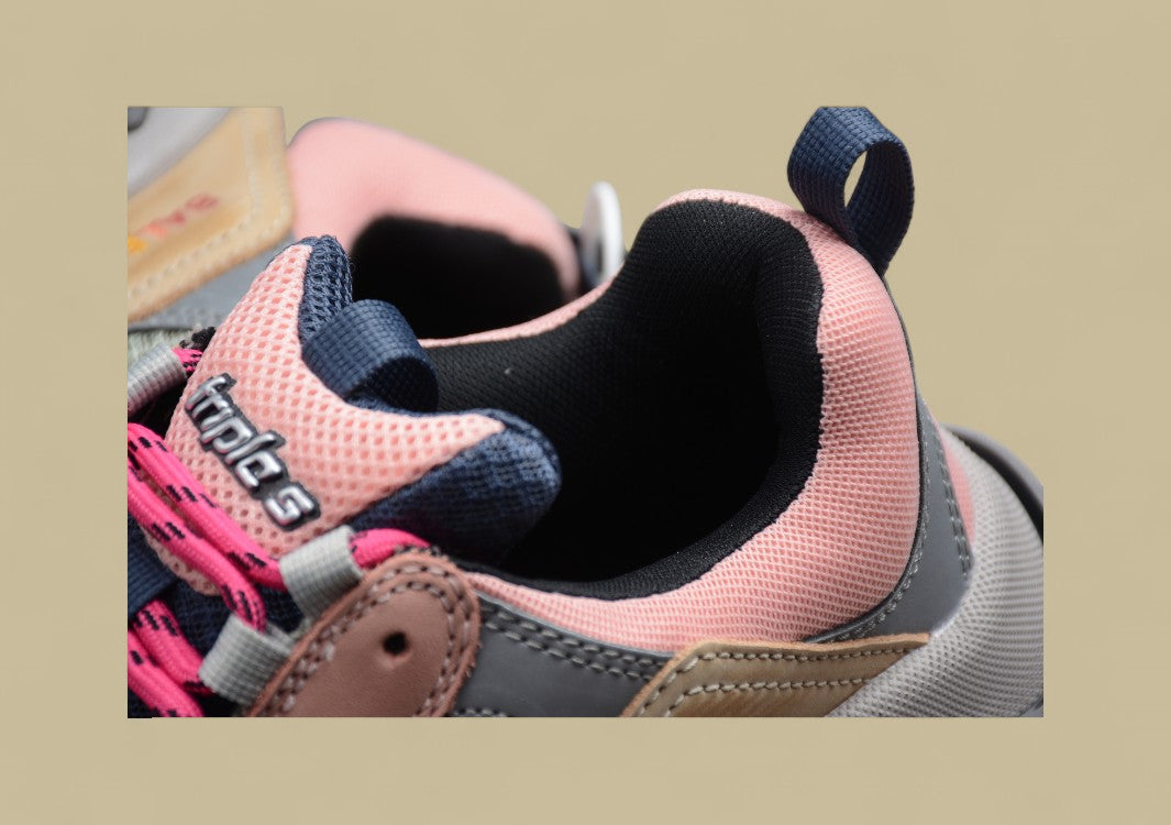 Balenciaga Pink Gray Yellow Men's And Women's Shoes