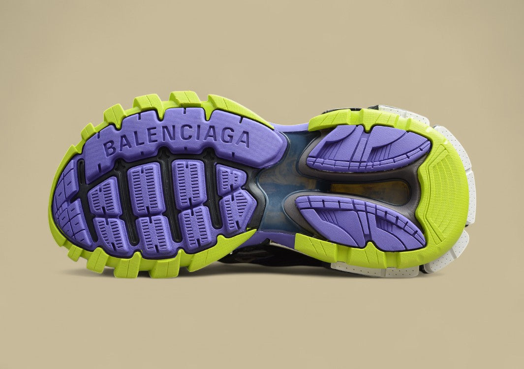 Balenciaga Purple & Neon Green Runner Sneaker