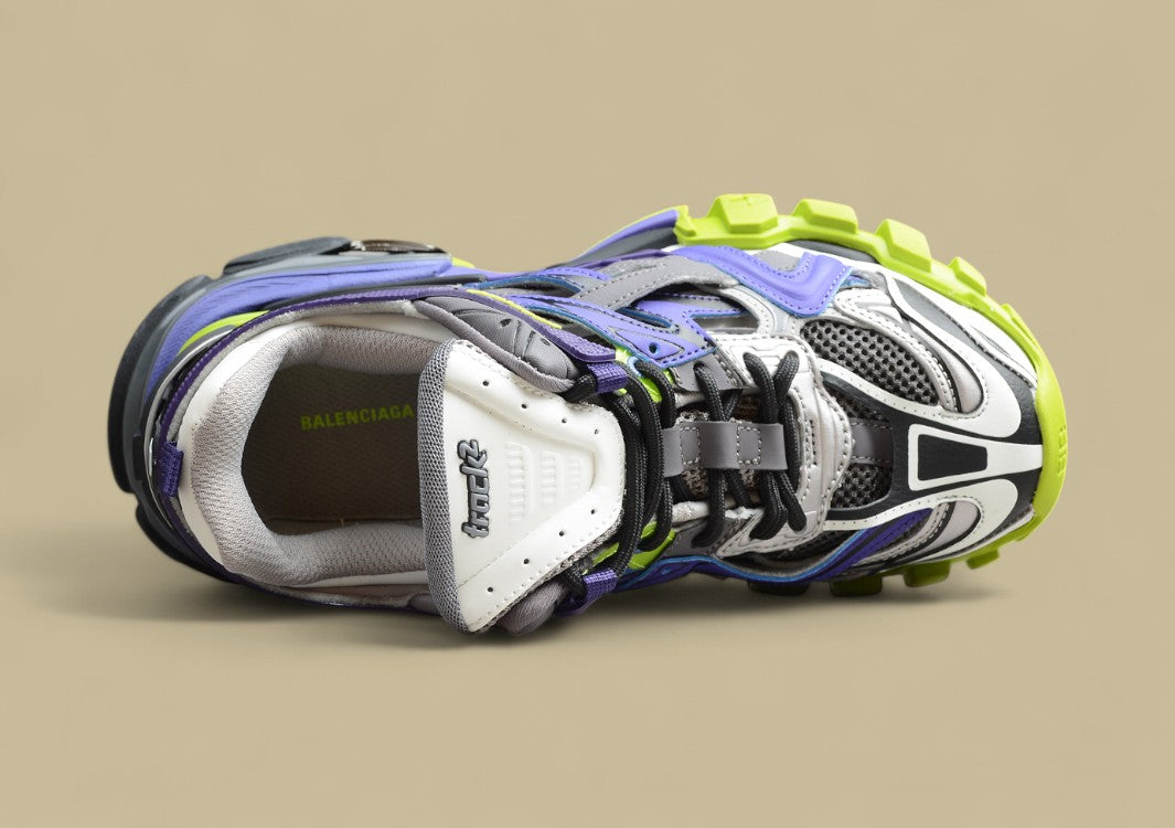 Balenciaga Purple & Neon Green Runner Sneaker