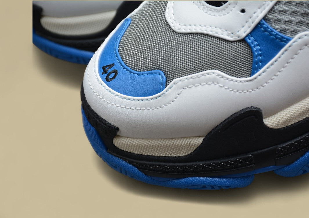 Balenciaga R37 Retro Dad Shoes Gray Black Royal Blue