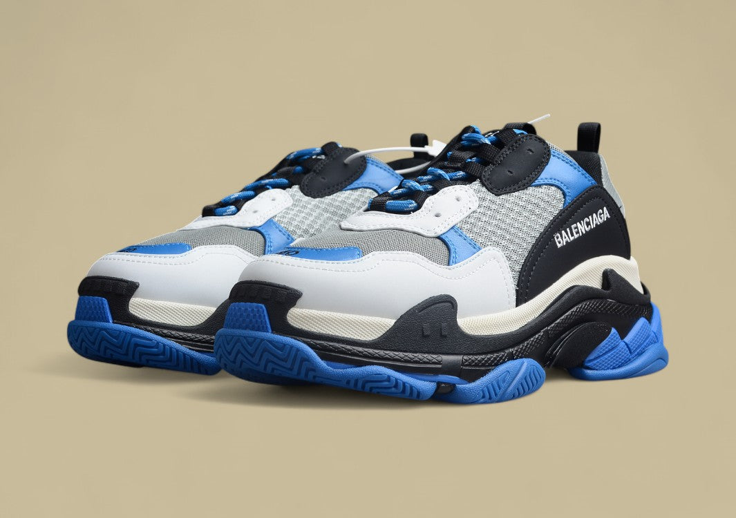 Balenciaga R37 Retro Dad Shoes Gray Black Royal Blue