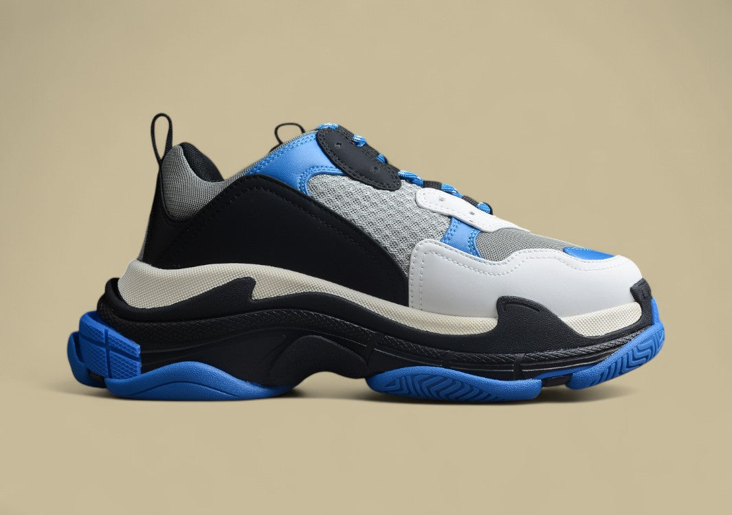 Balenciaga R37 Retro Dad Shoes Gray Black Royal Blue