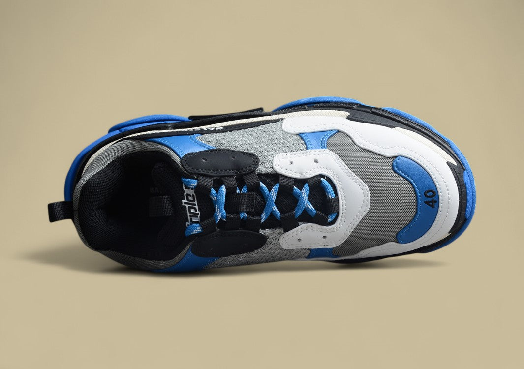 Balenciaga R37 Retro Dad Shoes Gray Black Royal Blue