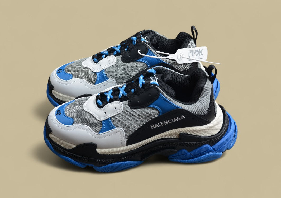 Balenciaga R37 Retro Dad Shoes Gray Black Royal Blue