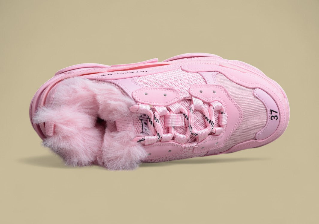 Balenciaga R40 Plus Velvet Retro Dad Shoes Pink