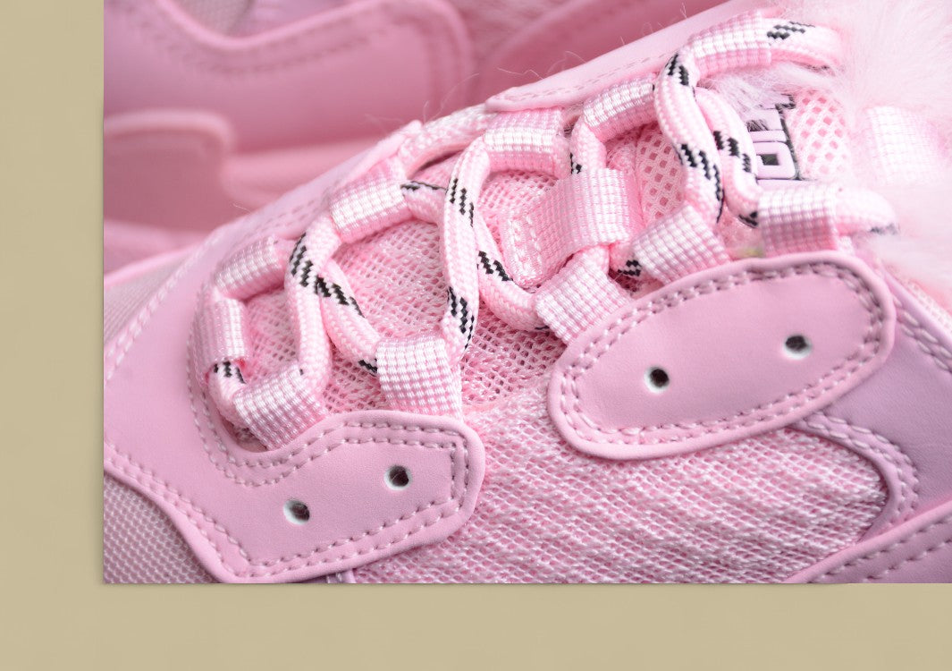 Balenciaga R40 Plus Velvet Retro Dad Shoes Pink