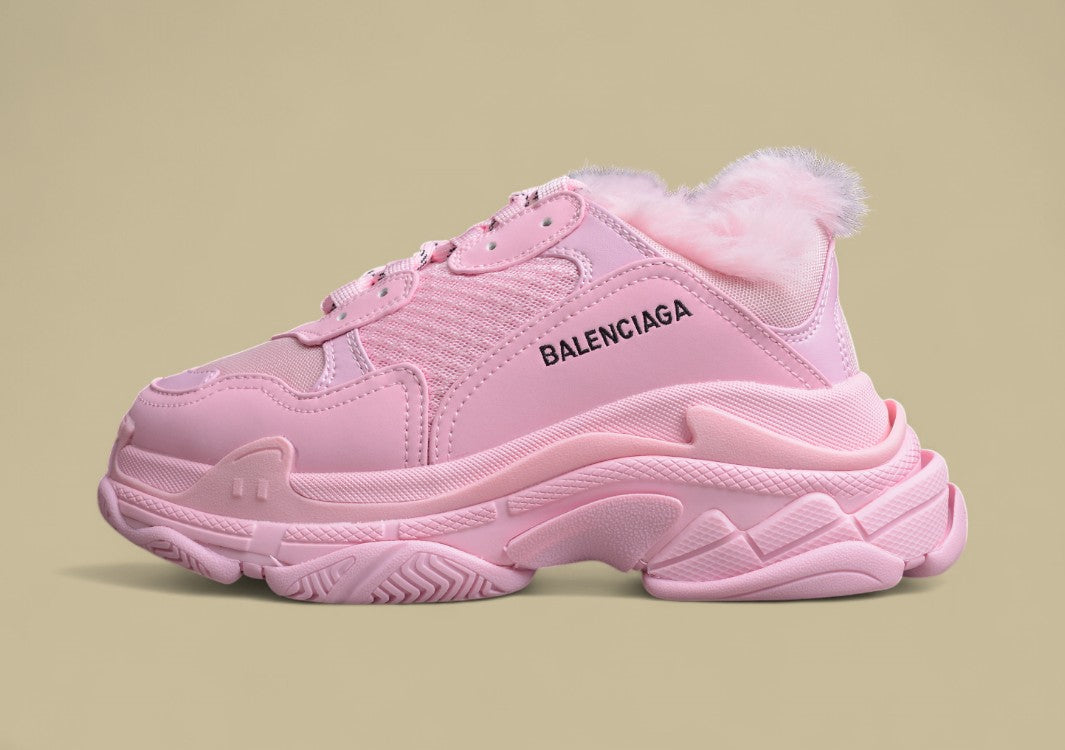 Balenciaga R40 Plus Velvet Retro Dad Shoes Pink