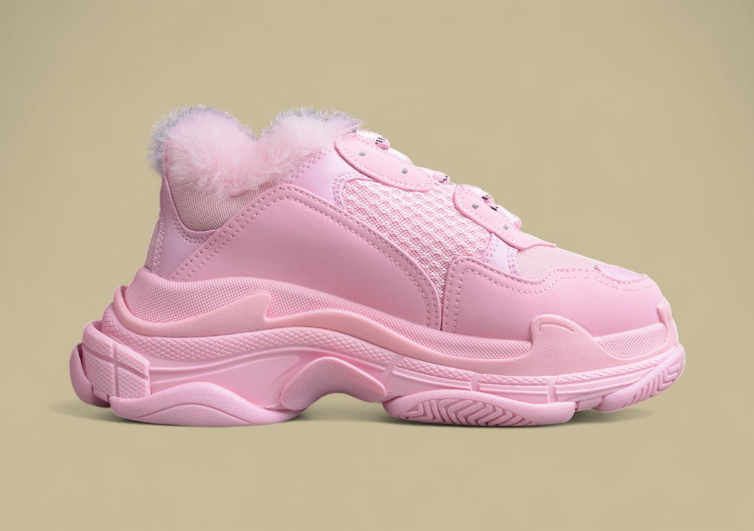 Balenciaga R40 Plus Velvet Retro Dad Shoes Pink