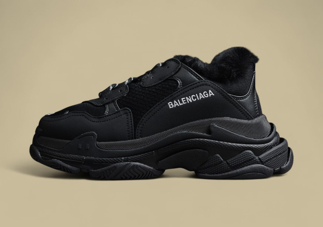 Balenciaga R42 Plus Velvet Retro Dad Shoes Black