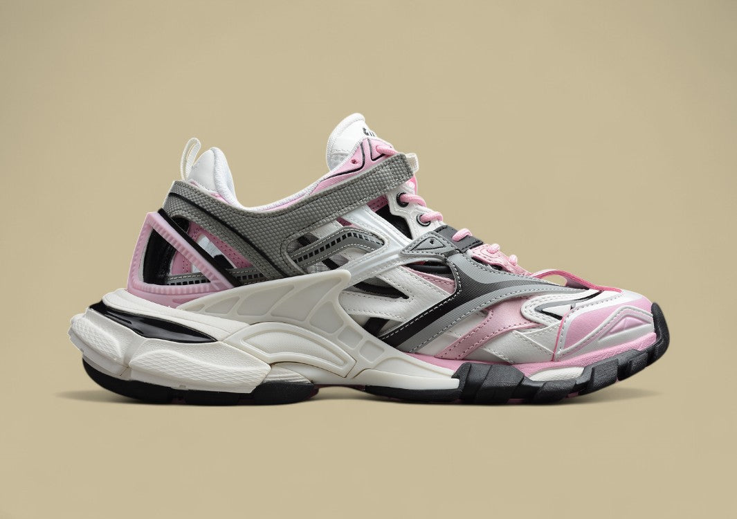 Balenciaga R58 Track Trainers Grey White Powder