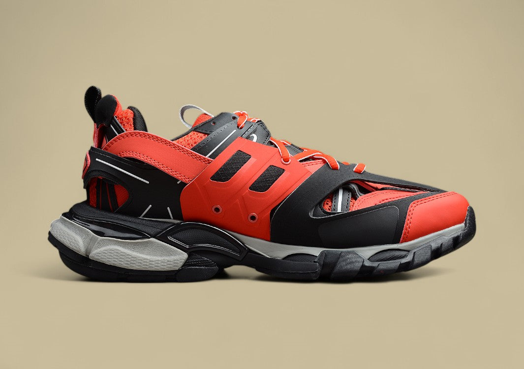 Balenciaga Red & Black Tech Runner Sneaker