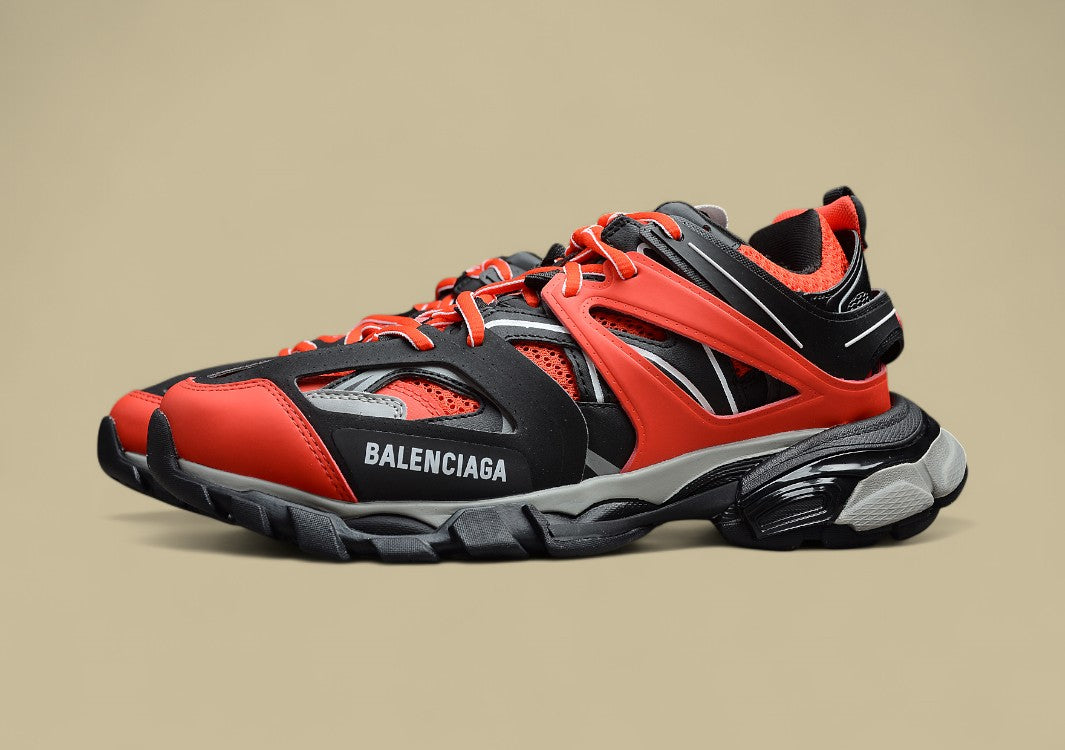 Balenciaga Red & Black Tech Runner Sneaker