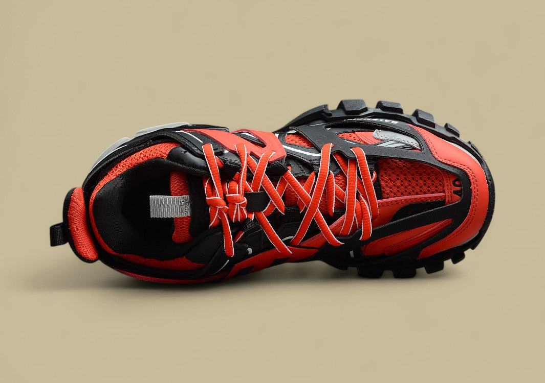 Balenciaga Red & Black Tech Runner Sneaker