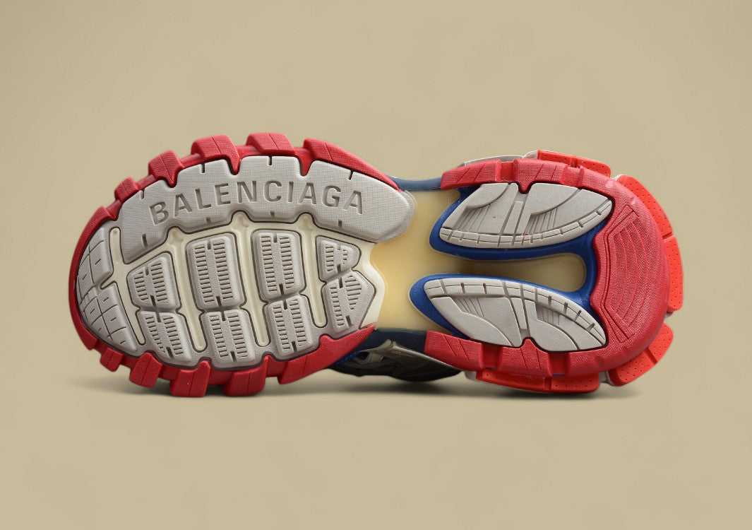 Balenciaga Red, Blue & Beige Runner Sneaker