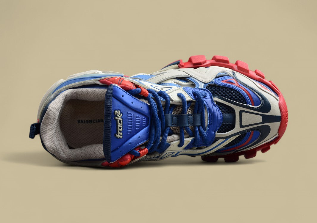 Balenciaga Red, Blue & Beige Runner Sneaker