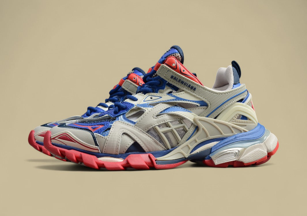Balenciaga Red, Blue & Beige Runner Sneaker