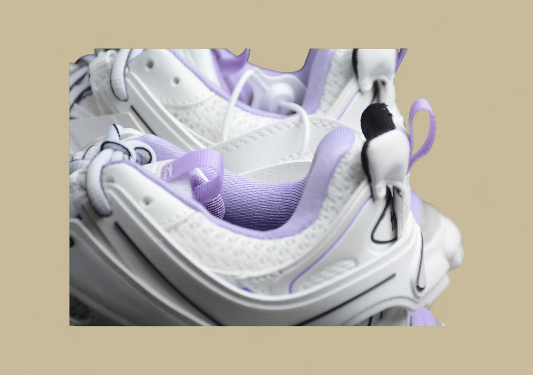 Balenciaga Runner Comfortable And Wear-resistant Running Shoes White And Purple