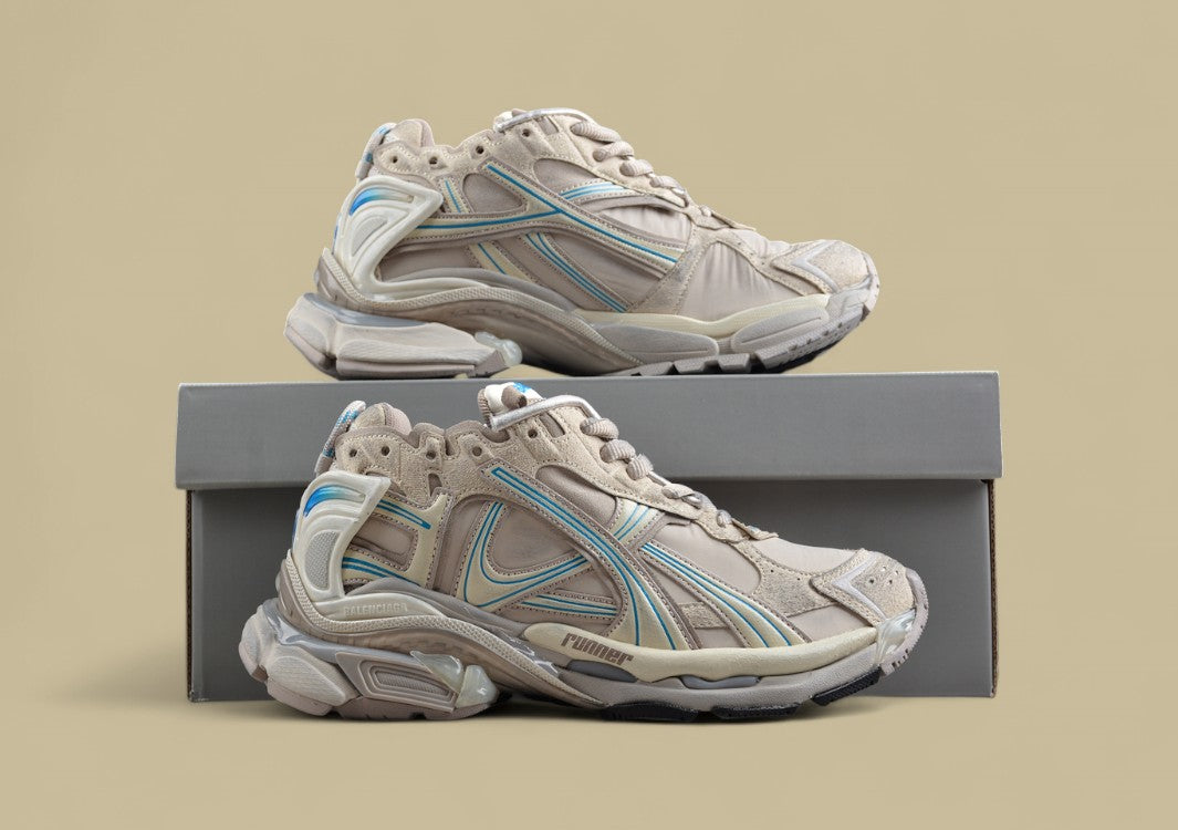 Balenciaga Runner Kith Four – Beige & Aqua Trim