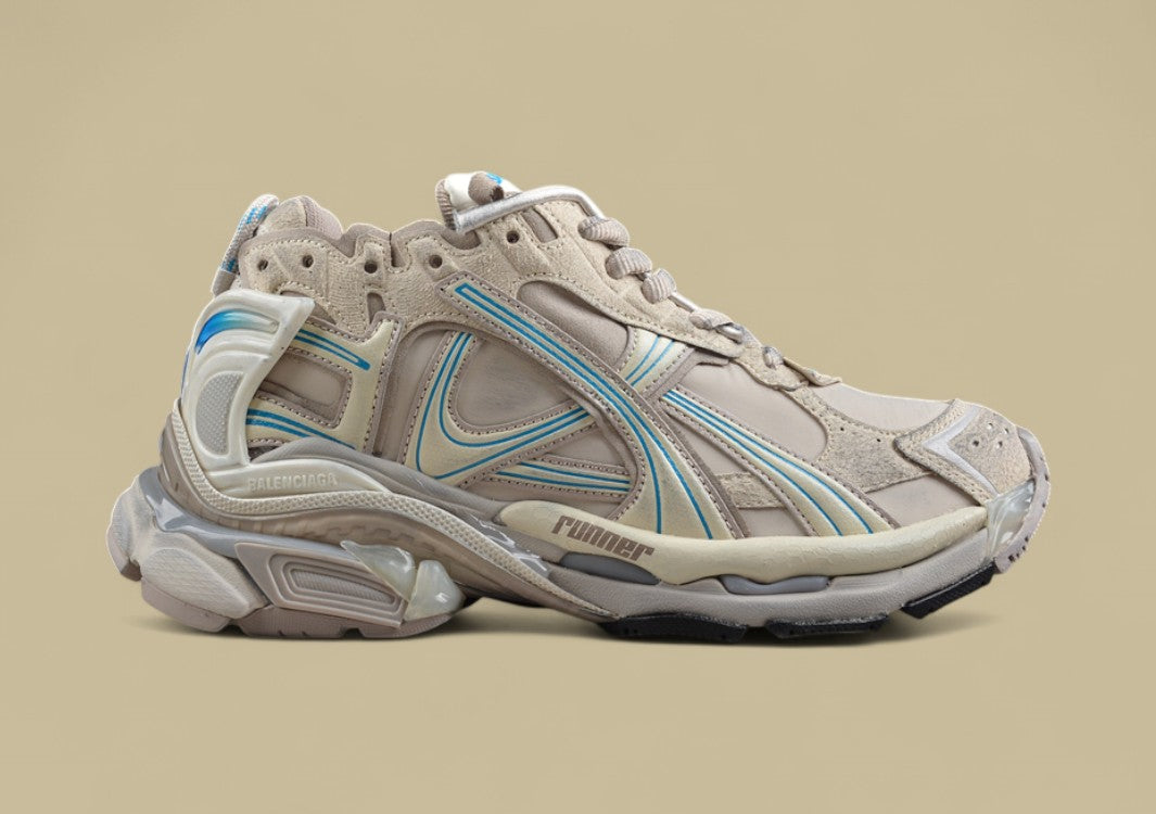 Balenciaga Runner Kith Four – Beige & Aqua Trim
