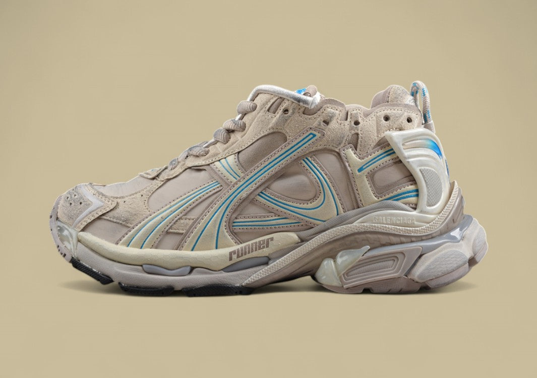 Balenciaga Runner Kith Four – Beige & Aqua Trim