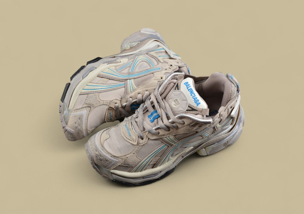 Balenciaga Runner Kith Four – Beige & Aqua Trim