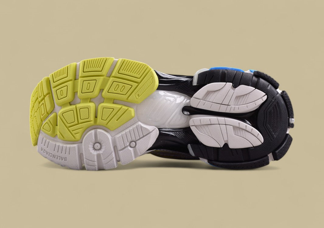 Balenciaga Runner Kith Four – White, Blue & Volt Yellow