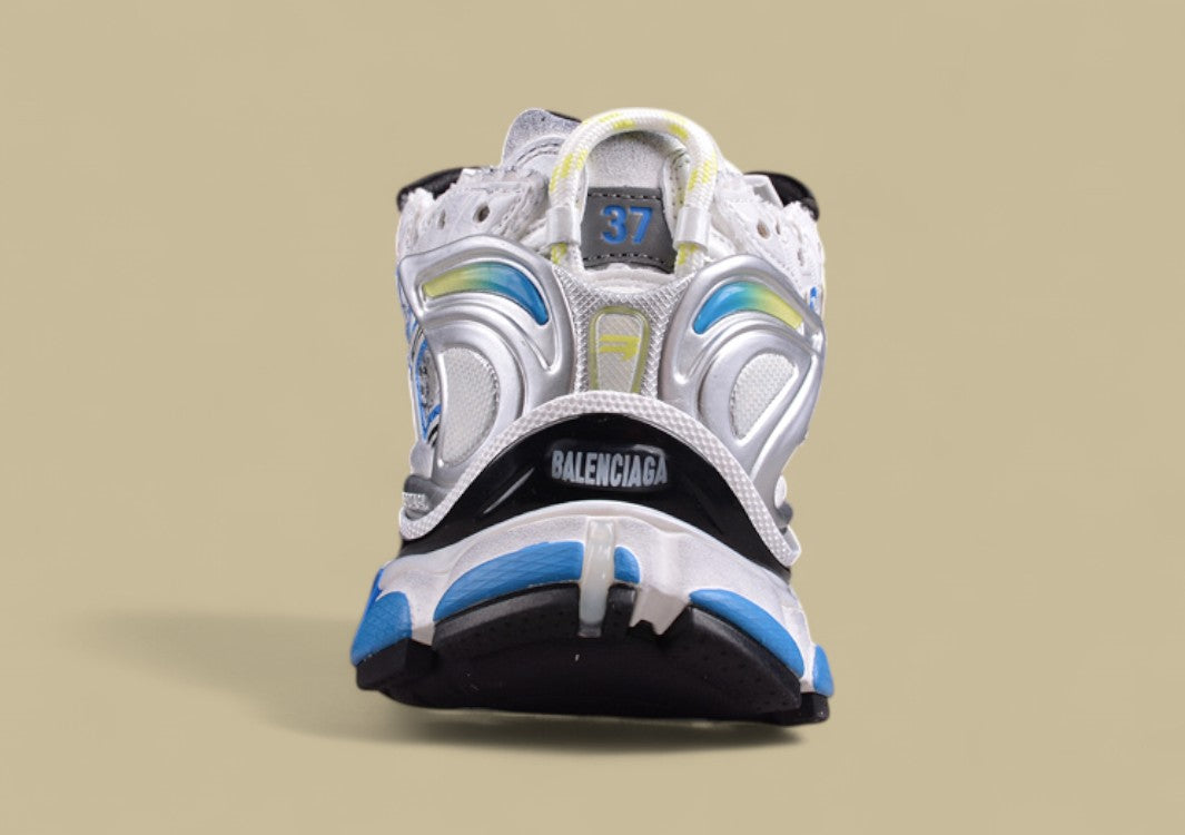 Balenciaga Runner Kith Four – White, Blue & Volt Yellow