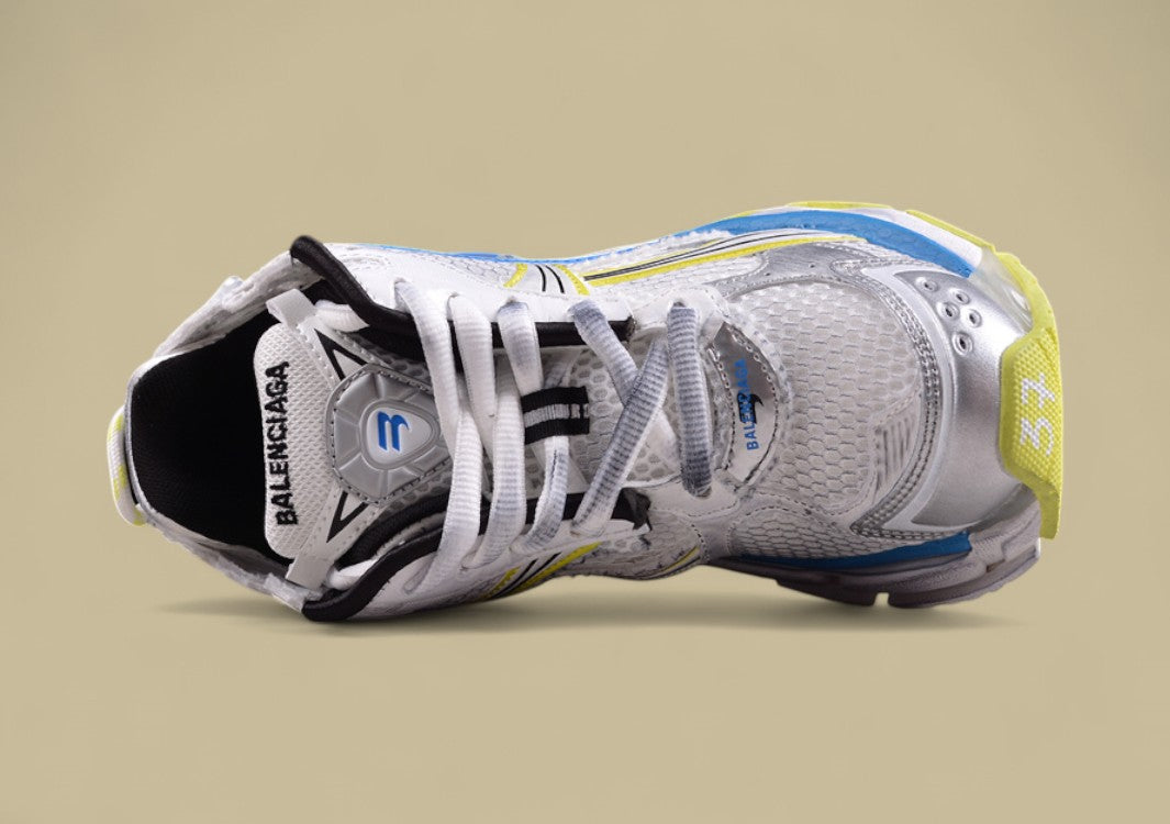 Balenciaga Runner Kith Four – White, Blue & Volt Yellow