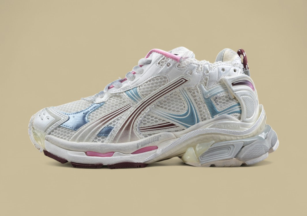 Balenciaga Runner Kith Four – White, Burgundy & Sky Blue