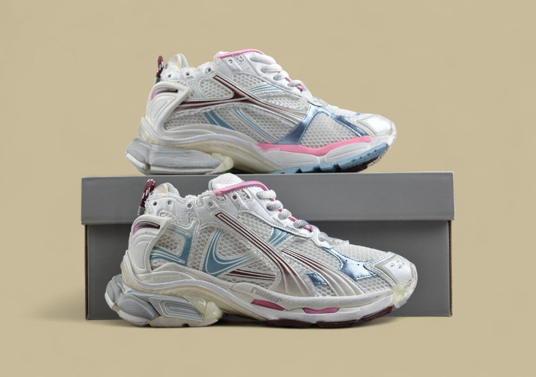 Balenciaga Runner Kith Four – White, Burgundy & Sky Blue