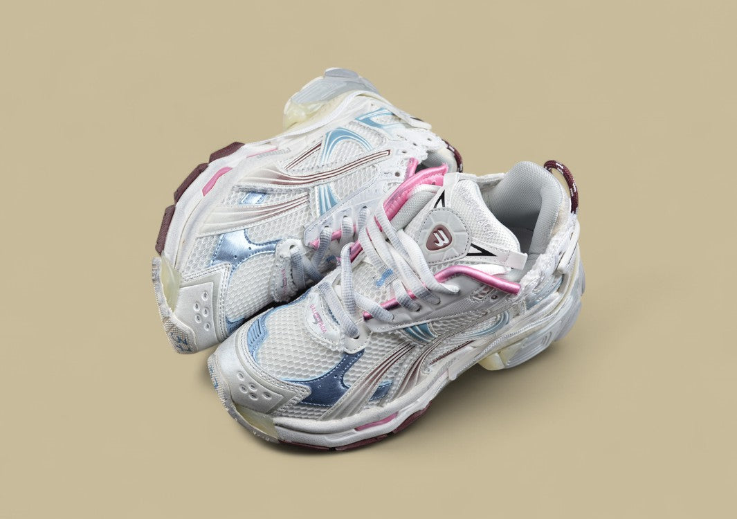 Balenciaga Runner Kith Four – White, Burgundy & Sky Blue